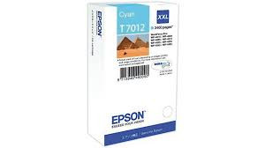 Epson T7012 Cyan Ink Cartridge (3400 Pages) - Original Epson pack for WorkForce Pro WP-4015DN, WP-4020, WP-4025DW, WP-4095DN, WP-4515DN, WP-4525DNF, WP-4530, WP-4535DNF, WP-4540, WP-4595DNF